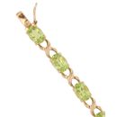 9ct Yellow Gold Peridot Bracelet 7"