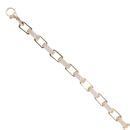 9ct Yellow Gold Cubic Zirconia And Plain Square Belcher Bracelet 7.5"