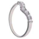 9ct White Gold Cubic Zirconia Wishbone Ring