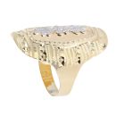 14ct Yellow And White Gold Floral Fancy Ring