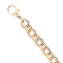 9ct Yellow Gold Blue Gemstone Patterned Belcher Bracelet 7"