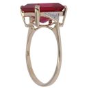 9ct Yellow Gold 0.01ct Brilliant Cut Diamond and Created Ruby Single Stone Ring
