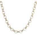 9ct Yellow Gold Patterned and Plain Belcher Chain 26"