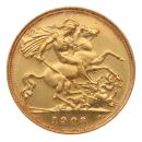 1908 Edward VII Large Head UK Half Sovereign Coin