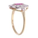 18ct Yellow Gold 0.35ct Ruby and 1.01ct Diamond Cluster Ring