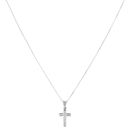 9ct White Gold 0.15ct Diamond Cross Pendant and Chain 18"