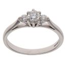 18ct White Gold 0.28ct Brilliant Cut Diamond Trilogy Ring