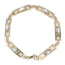 9ct Yellow Gold Aquamarine Rennie Mac Bracelet 7"