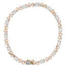 9ct Yellow Gold 0.05ct Diamond and Blue Topaz Bracelet 7.5"
