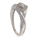 9ct White Gold 0.25ct Princess And Brilliant Cut Diamond Cluster Ring