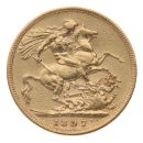 1897 Victoria Old Head Australia Full Sovereign Coin