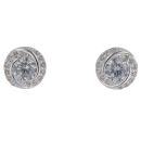 Silver Cubic Zirconia Knot Stud Earrings By Icesia