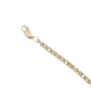 14ct Yellow And White Gold Cubic Zirconia Bar And Byzantine Bracelet 8.5"