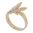 9ct Yellow Gold Patterned Leaf Ring