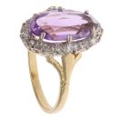 18ct Yellow Gold 0.15ct Diamond And Amethyst Cluster Ring