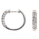 9ct White Gold 0.55ct Brilliant Cut Two Row Hoop Earrings