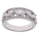 18ct White Gold 1.00ct Marquise and Brilliant Cut Diamond Fancy Ring