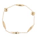 9ct Yellow Gold Bar and Square Fancy Bracelet 7"
