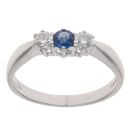 18ct White Gold 0.20ct Diamond And Sapphire Ring