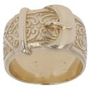 9ct Yellow Gold Patterned Buckle Ring