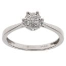 9ct White Gold 0.20ct Brilliant Cut Diamond Cluster Ring