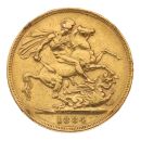 1884 Victoria Young Head Australia Full Sovereign Coin