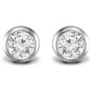 18ct White Gold 0.35ct Diamond Rubover Earrings