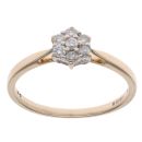 9ct Yellow Gold 0.25ct Brilliant Cut Diamond Cluster Ring