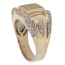 9ct Yellow Gold 2.00ct Princess, Baguette and Brilliant Cut Yellow and Colourless Diamond Signet Ring