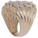 9ct Yellow Gold Cubic Zirconia Five Row Keeper Ring