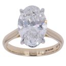 9ct Yellow Gold 5.00ct Oval Cut Lab Grown Diamond Solitaire Ring