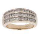 9ct Yellow Gold 0.50ct Diamond Three Row Fancy Ring