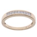9ct Yellow Gold 0.25ct Princess Cut Diamond Half Eternity Ring