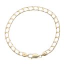 9ct Yellow Gold Rectangle Curb Bracelet 8.5"