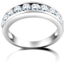 18ct White Gold 1.25ct Channel Set Diamond Half Eternity Ring
