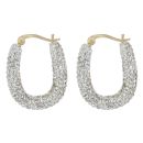 9ct Yellow Gold Medium Crystal Hoop Earrings