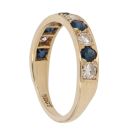 18ct Yellow Gold 0.30ct Brilliant Cut Diamond and Sapphire Ring