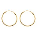 22ct Yellow Gold Diamond Cut Hoop Earrings