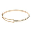 9ct Yellow and White Gold Hinged Bangle