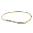 9ct Yellow And White Gold 0.15ct Diamond Bangle