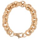 9ct Yellow Gold Patterned and Plain Belcher Bracelet 9"