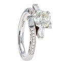 18ct White Gold 2.00ct Brilliant and Baguette Cut Diamond Solitaire Ring