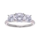 Silver Cubic Zirconia 3 Stone Ring by Icesia