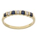 18ct Yellow Gold 0.20ct Brilliant Cut Diamond and Sapphire Ring