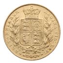 1845 Victoria Young Head Shield UK Full Sovereign Coin