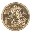 1892 Victoria Jubilee Head UK Full Sovereign Coin