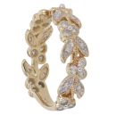 9ct Yellow Gold 0.30ct Diamond Foliate Band Ring