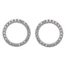Silver Cubic Zirconia Circle Stud Earrings By Icesia