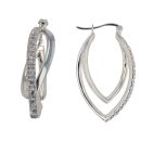 Sterling Silver Cubic Zirconia Double Hoop Earrings By Icesia