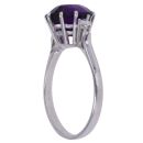 18ct White Gold 0.10ct Diamond and Amethyst Solitaire Ring